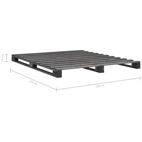 Giroletto In Pallet Grigio Legno Massello Di Pino 180x200 Cm - Foto 2
