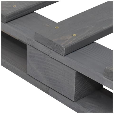 Giroletto In Pallet Grigio Legno Massello Di Pino 180x200 Cm - Foto 6