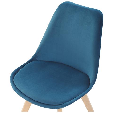 Set Di 2 Sedie Da Pranzo In Velluto Blu Dakota Ii - Foto 14