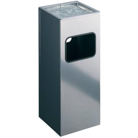 Papierkorb Metall 17l Eckig Mit Ascher 1 St 333123 - Foto 1
