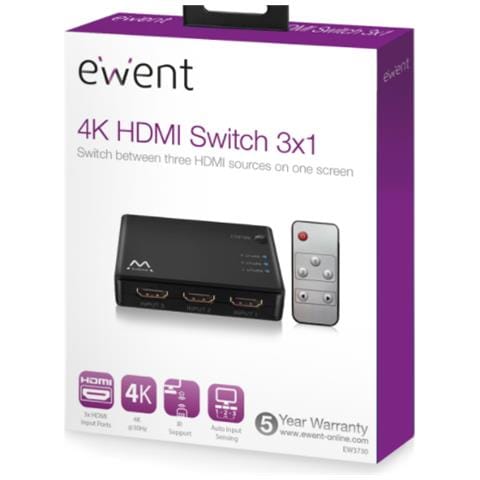 Switch 3 Porte Hdmi 4k Ew3730 - Foto 1