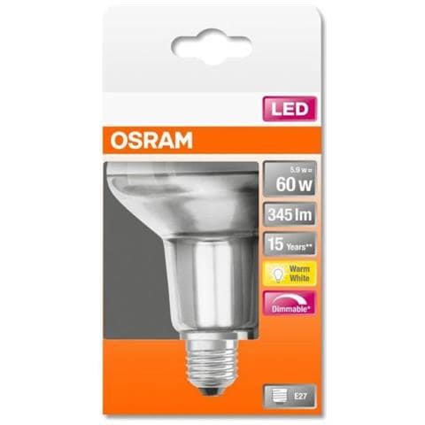 Spot R80 Led Vetro Trasparente Variabile - 5,9w Equivalente 60w E27 - Bianco Caldo - Foto 1