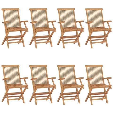Sedie da Giardino 8 pz in Legno Massello di Teak - Foto 1