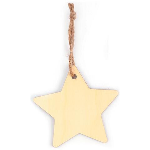 Sospensione Stella In Legno Per Decorare - Ø 11 Cm - Foto 1
