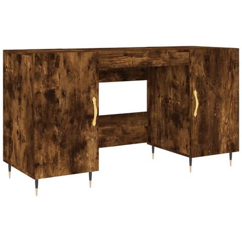 Scrivania Rovere Fumo 140x50x75 Cm In Legno Multistrato - Foto 1