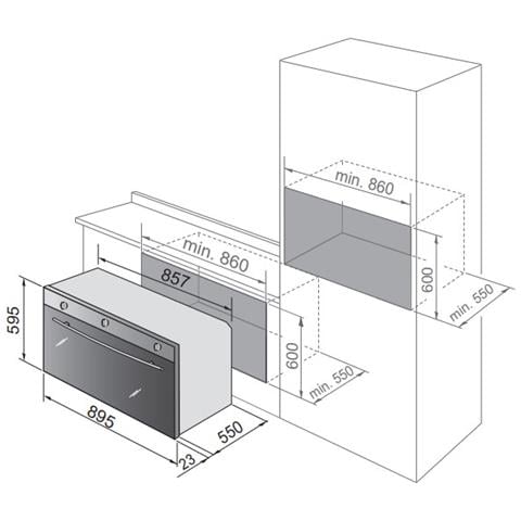 Forno Elettrico da Incasso Design M90XL Capacità 120 L Multifunzione Termoventilato Colore Acciaio Inossidabile - Foto 4
