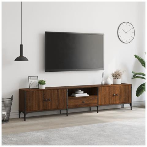 Mobile Tv Cassetto Rovere Marrone 200x25x44cm Legno Multistrato - Foto 3