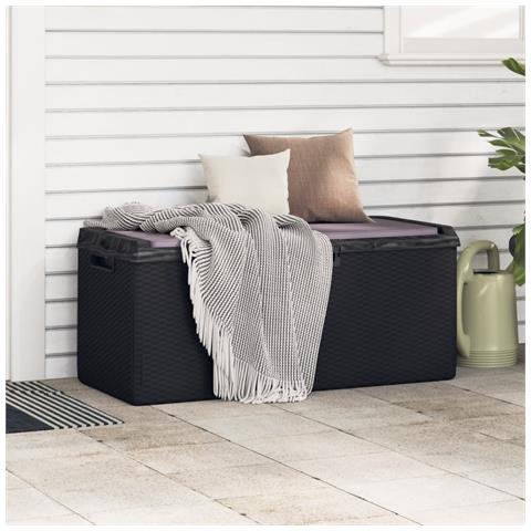 Baule Da Giardino Con Cuscino Seduta Antracite 350 L In Pp - Foto 3