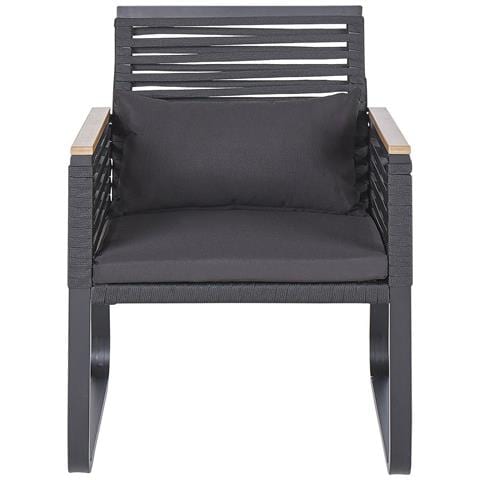 Set Di 2 Sedie Da Giardino Metallo Nero Canetto - Foto 7