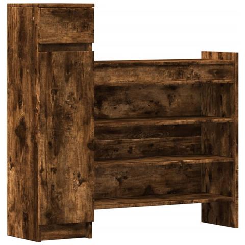 Scarpiera Rovere Fumo 100,5x28x100 Cm In Legno Multistrato - Foto 2