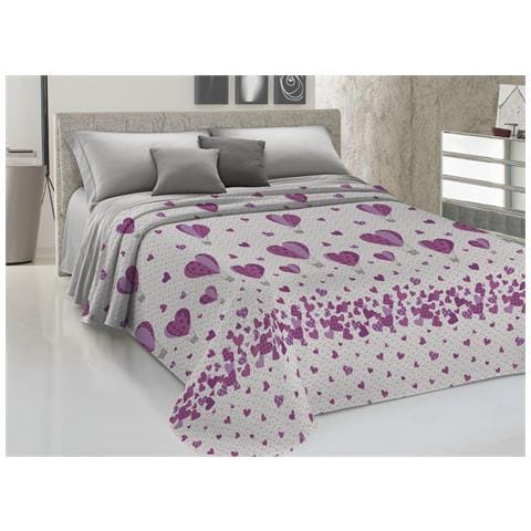 Copriletto Piquet Primavera Estate 100% Cotone Disegno Mongolfiera Piazza E Mezza Glicine - Foto 1