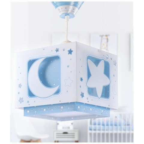 Lampada A Sospensione Per Bambini Moonlight Luna E Stelle Blu - Foto 1