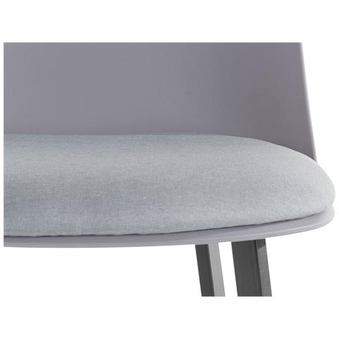 Asta Set Di 2 Sgabelli In Pu E Plastica Grigio Con Gambe In Metallo Nero - Foto 6