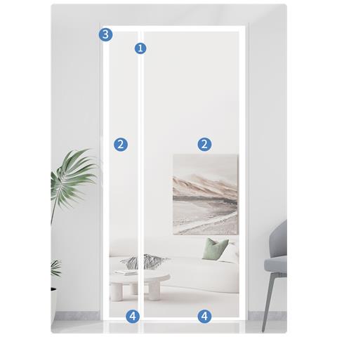 Tenda Per Porta Con Schermo Magnetico In Fibra Di Vetro White M - Foto 2