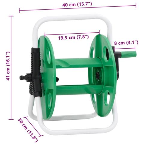 Carrello Avvolgitubo Autonomo Tubo Flessibile 45 M 1/2"" Acciaio - Foto 8