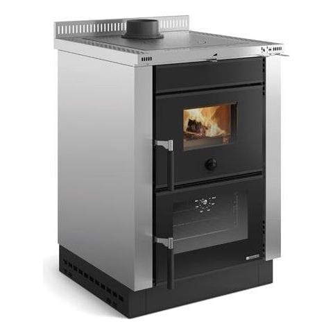 Cucina a Legna VICENZA EVO Potenza Termica Nominale 6 kW 172 m³ Riscaldabili Colore Bordeaux Acciaio Inox - Foto 1