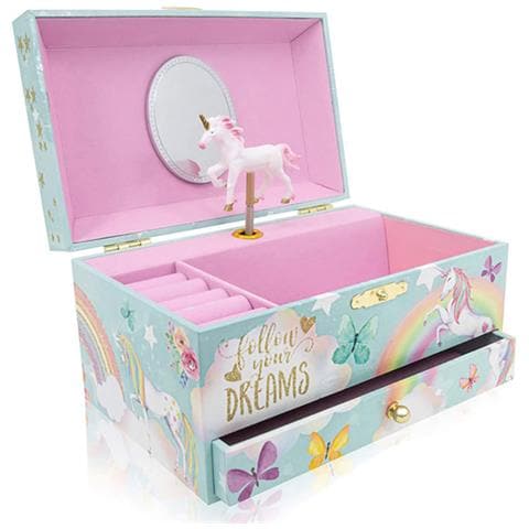 Carillon A Forma Di Portagioie Modello Unicorno, Multicolore - Foto 1