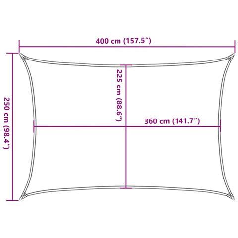 Vela Parasole 160 G /m Rettangolare Grigio Chiaro 2,5x4 M Hdpe - Foto 2