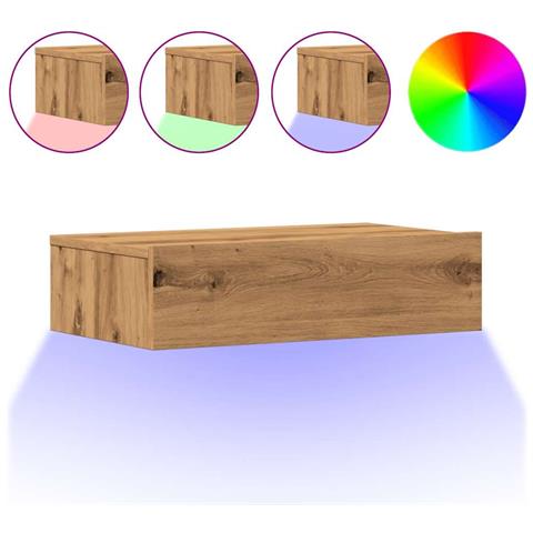 Mobili Porta TV Luci LED 2 pz Rovere Artigianale 60x35x15,5 cm - Foto 1