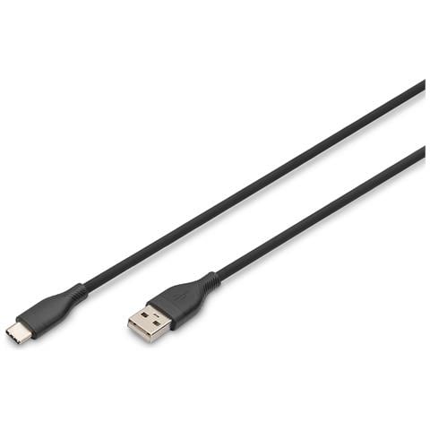 Cavo di collegamento USB-C in silicone, 0,5 m, nero - Foto 1