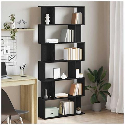 Libreria Rovere Nero 80x24x190,5 cm in Legno Multistrato - Foto 1