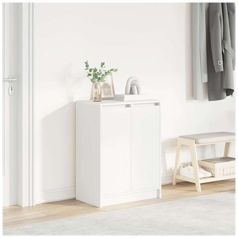 Scarpiera Bianca 57x34x76 cm in Legno Multistrato - Foto 1
