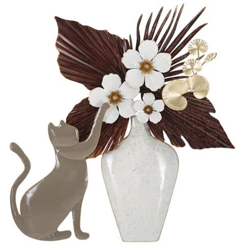 Decorazione In Metallo 3d Gatti 3 - Multicolore - Metallo - 54,6x8,9x59,7 Cm - Foto 1