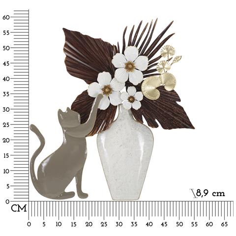 Decorazione In Metallo 3d Gatti 3 - Multicolore - Metallo - 54,6x8,9x59,7 Cm - Foto 6