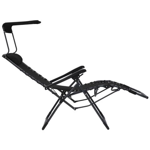 Lusso Casadino - Sdraio Pieghevoli In Textilene 2 Pz Nero - Foto 8