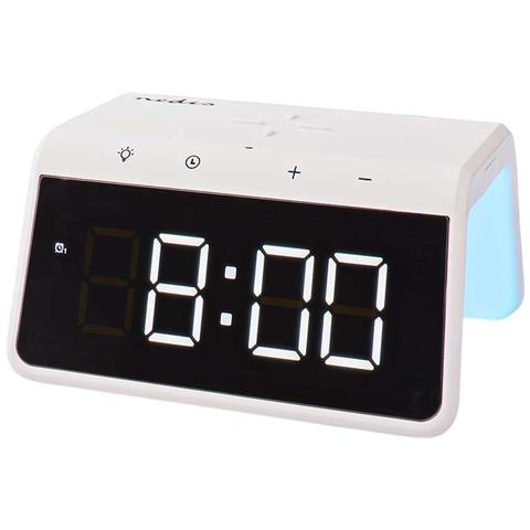 Sveglia Con Caricatore Wireless Qi 15w E Funzione Snooze, Modello Wcacq30wt, Bianco - Foto 1