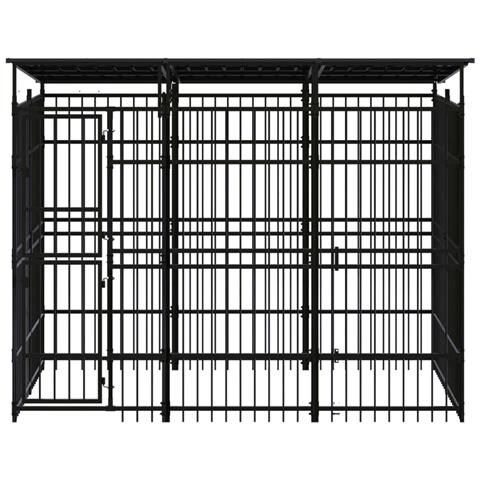 Gabbia per Cani da Esterno con Tetto in Acciaio 5,53 m² - Foto 2