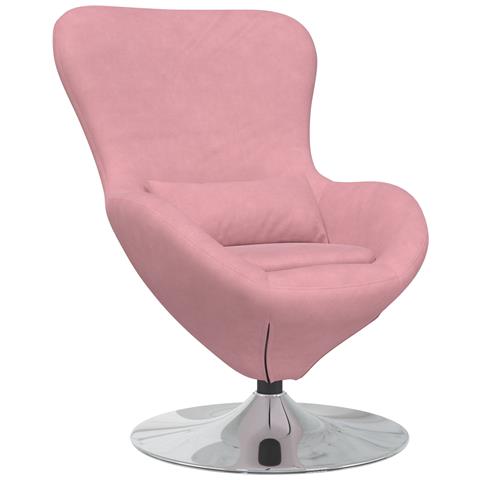 Poltrona a uovo in velluto rosa - Foto 1