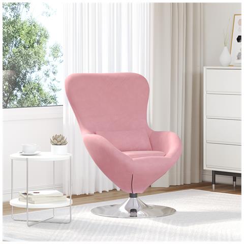 Poltrona a uovo in velluto rosa - Foto 2