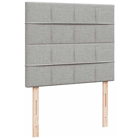 Letto a Molle Materasso e LED Grigio Chiaro 120x190 cm Tessuto - Foto 9