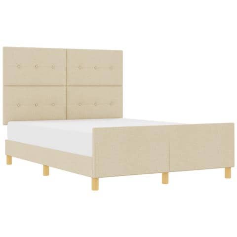 Struttura letto  crema 140x200 cm in tessuto - Foto 1