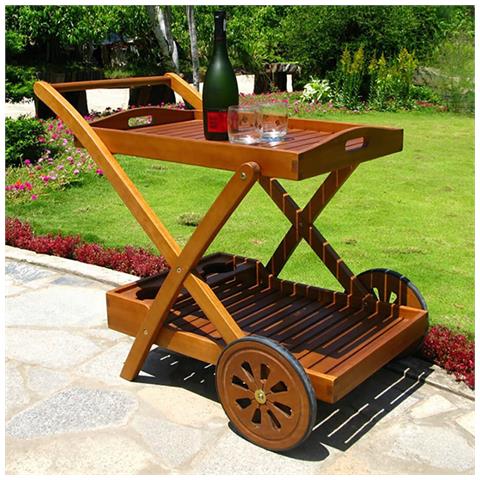 Podium - Carrello Da Giardino Portavivande In Legno Massiccio Di Acacia - Foto 1