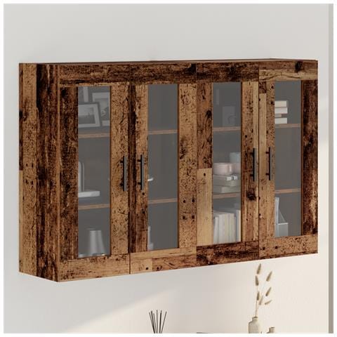 Armadi a Muro 2 pezzi Legno Vecchio 69.5x34x90 cm Legno Ingegnerizzato - Foto 2