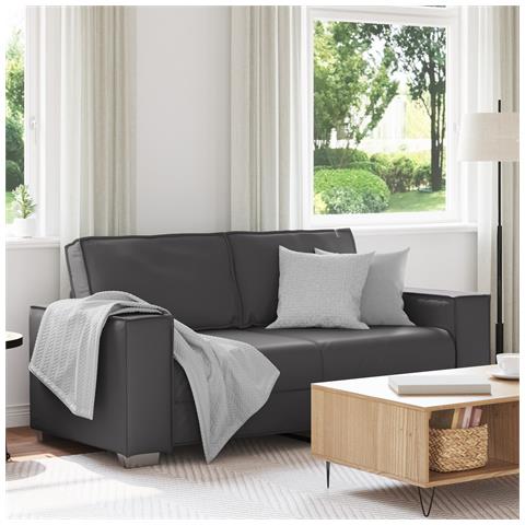 Sofa Grigio 140 cm in Pelle Sintetica - Foto 2