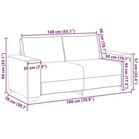 Sofa Grigio 140 cm in Pelle Sintetica - Foto 8
