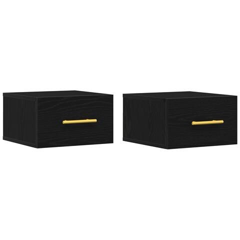 Comodini 2 pz da Muro Nero Rovere 35x35x20 cm - Foto 1