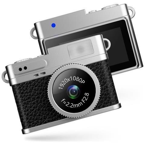 Mini Fotocamera Luminosa: Registrazione Hd 1080p, Schermo Ips Da 0.96"" E Design Retro Black - Foto 1