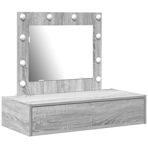 Toeletta da parete con luci LED Grigio sonoma - Foto 1