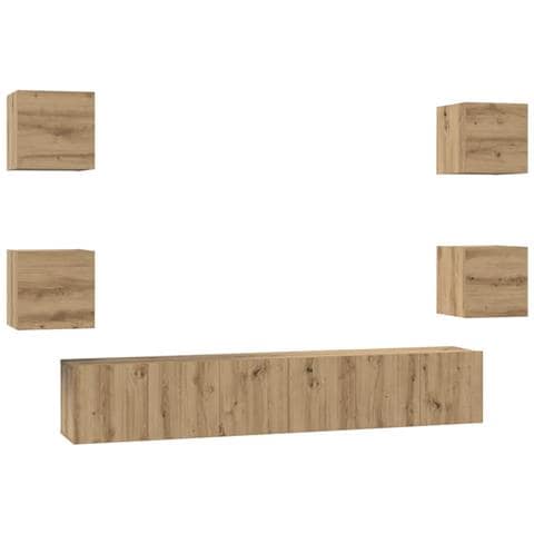 Set mobile TV 7 pcs rovere artigianale 60 x 30 x 30 cm - Foto 1