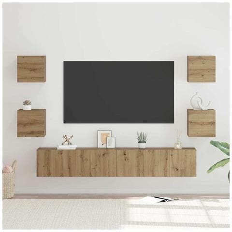 Set mobile TV 7 pcs rovere artigianale 60 x 30 x 30 cm - Foto 2