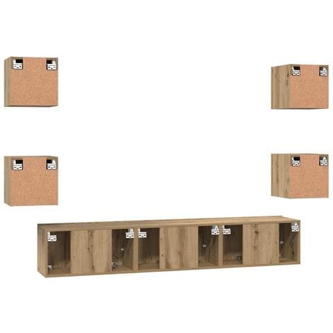 Set mobile TV 7 pcs rovere artigianale 60 x 30 x 30 cm - Foto 9