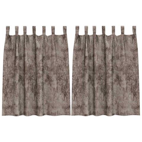 Tenda con tende 2 pcs Cappuccino 140 x 140 cm Velluto - Foto 1