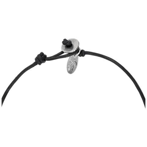 Collana Girocollo In Pelle Nera Con Mini Medaglie Argentate - Foto 4