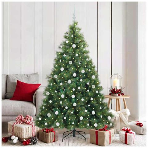 Albero di Natale artificiale con 300 LED Verde 180 cm PE e PVC - Foto 2