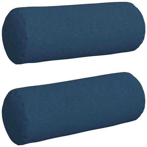 Cuscini a rullo 2 pcs Blu Ø 25 x 70 cm Tessuto - Foto 1