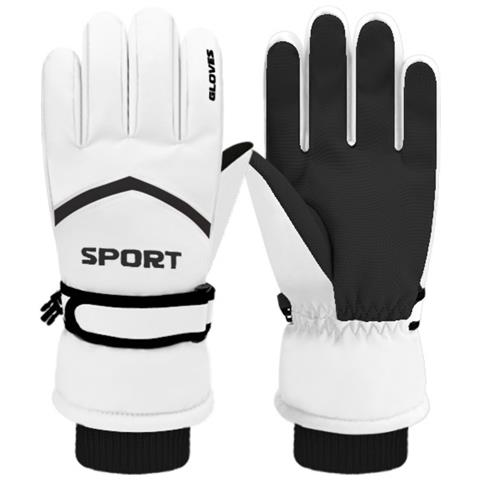 Guanti Da Sci Per Adulti - Impermeabili, Antivento, Touchscreen Per Ciclismo E Sport All'aperto White - Foto 1
